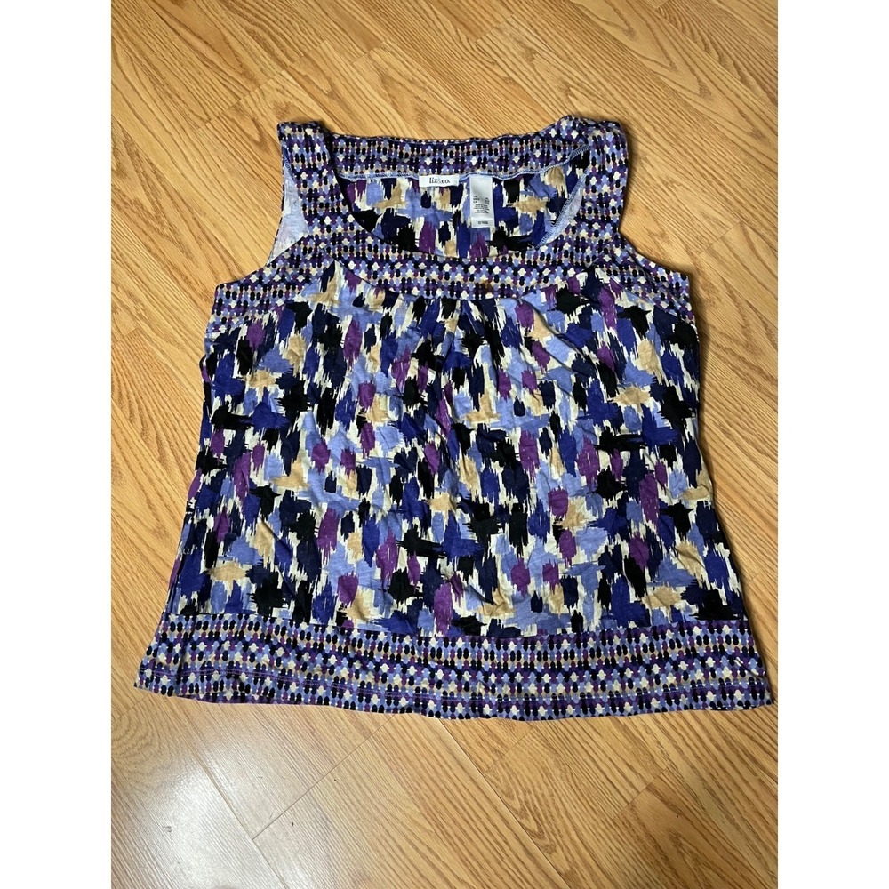 Liz & Co Sleeveless Patterned Top - Women's M